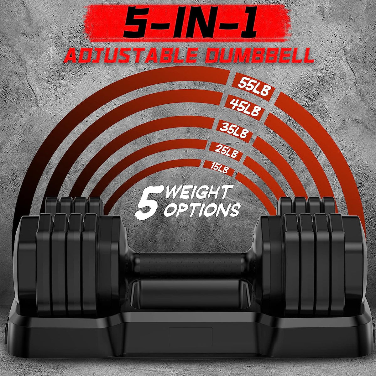 Adjustable 55lb Dumbbell with Metal Handle and Tray C8736