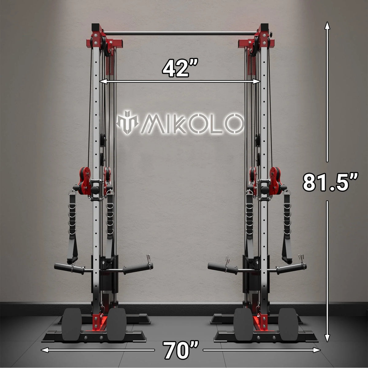 Wall Mount Cable Crossover Machine with 18 Positions Dual Pulley System I1034