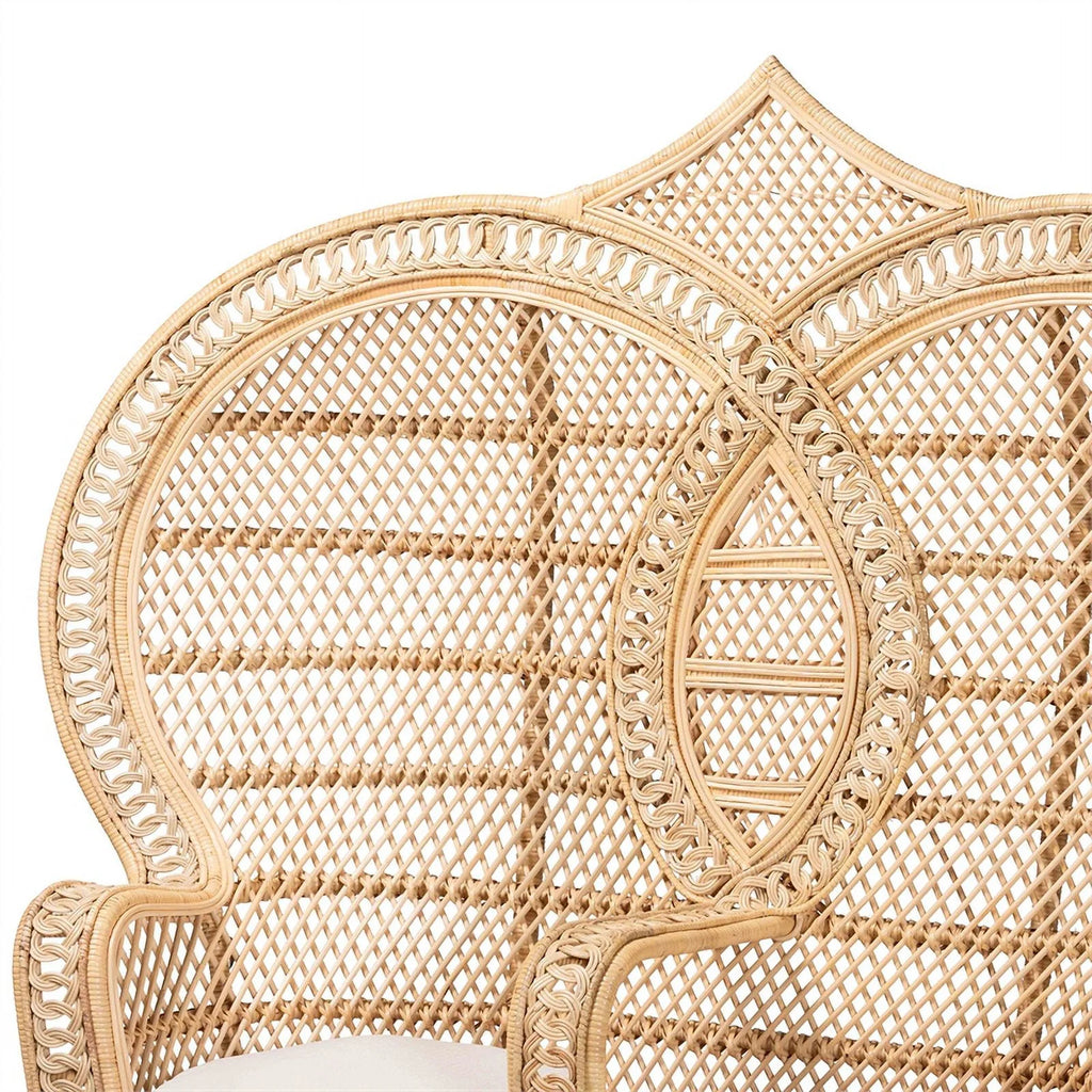 Natural Brown Rattan Two-Seater Peacock Chair Q7584
