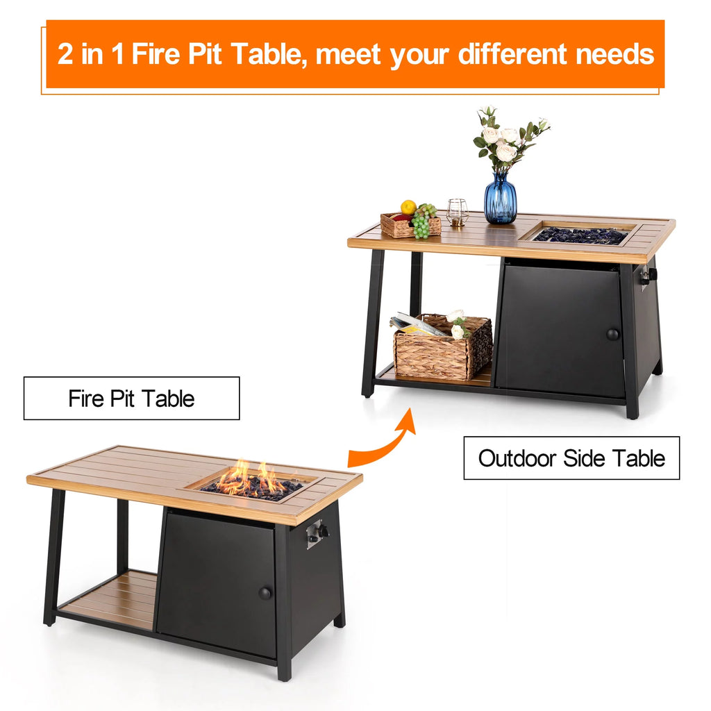 46" Outdoor Rectangular Gas Fire Pit Table S604