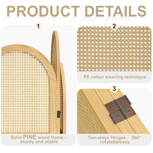 Pine Wood 5.6 Ft 3 Panels Room Divider O54227