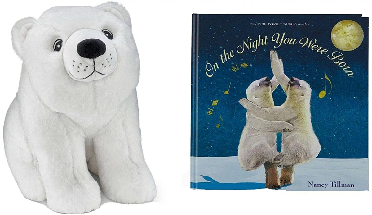 12" Plush Polar Bear and Book Set X188